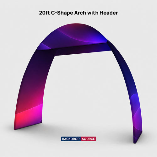 20ft C-Shaped Tension Fabric Arch with Header