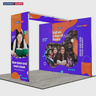 10ft Folding SEG Backwall Kit with L-Arch Front & Top