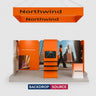 10x20 Magnetic Booth Kit with L-Shape TV Tower & Hanging Banner
