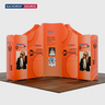 16.4x16.4 Magnetic Fabric Booth Wall with Curved & Slope Panels