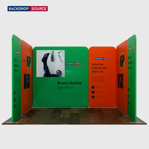 10x10 Magnetic Fabric Booth Wall with 6 Straight Panels