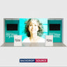 10x20 Backlit SEG Booth Kit with L-Arch Stands & 2 TV Walls