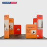 13x10 Magnetic Fabric Booth Wall with 8 Panels