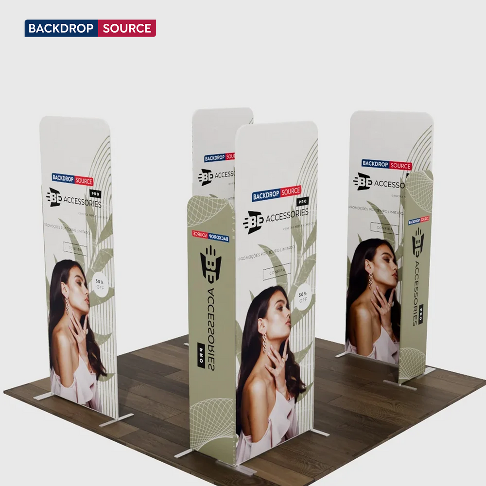10x10 Magnetic Fabric Booth Wall with 8 Panels