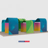 30x20 Wave Arch Booth Kit with TV Mounts & Fabric Walls