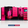 10x20 Booth Kit with Inclined Walls, L-Shape TV Tower & Counter