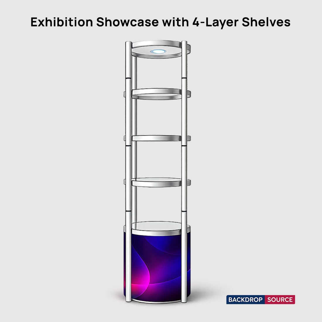 Exhibition Display Showcase with 5-Layer Shelves