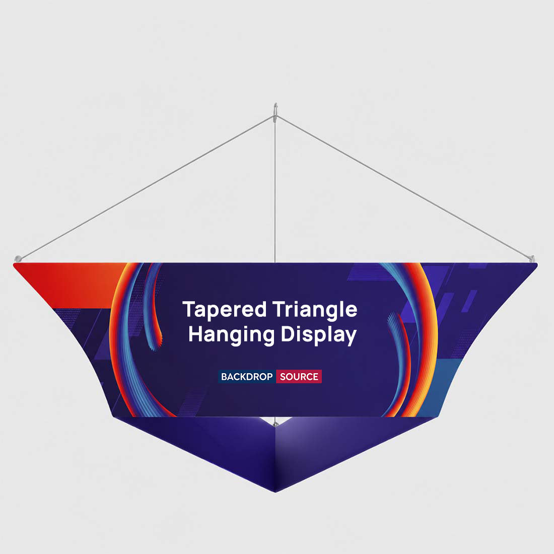 Présentoir suspendu triangulaire conique 