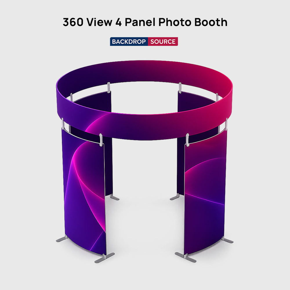 Cabine photo panoramique à 4 panneaux avec vue à 360° 