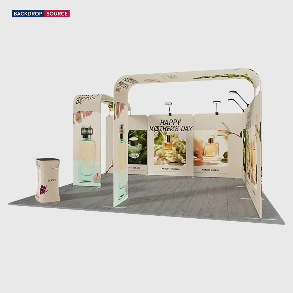20x20 Magnetic Booth Kit with 2 TV Displays & Counter