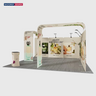 20x20 Magnetic Booth Kit with 2 TV Displays & Counter