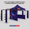 10ft x 10ft Fabric Canopy Kit with L-Shaped Wings & 4 TV Displays