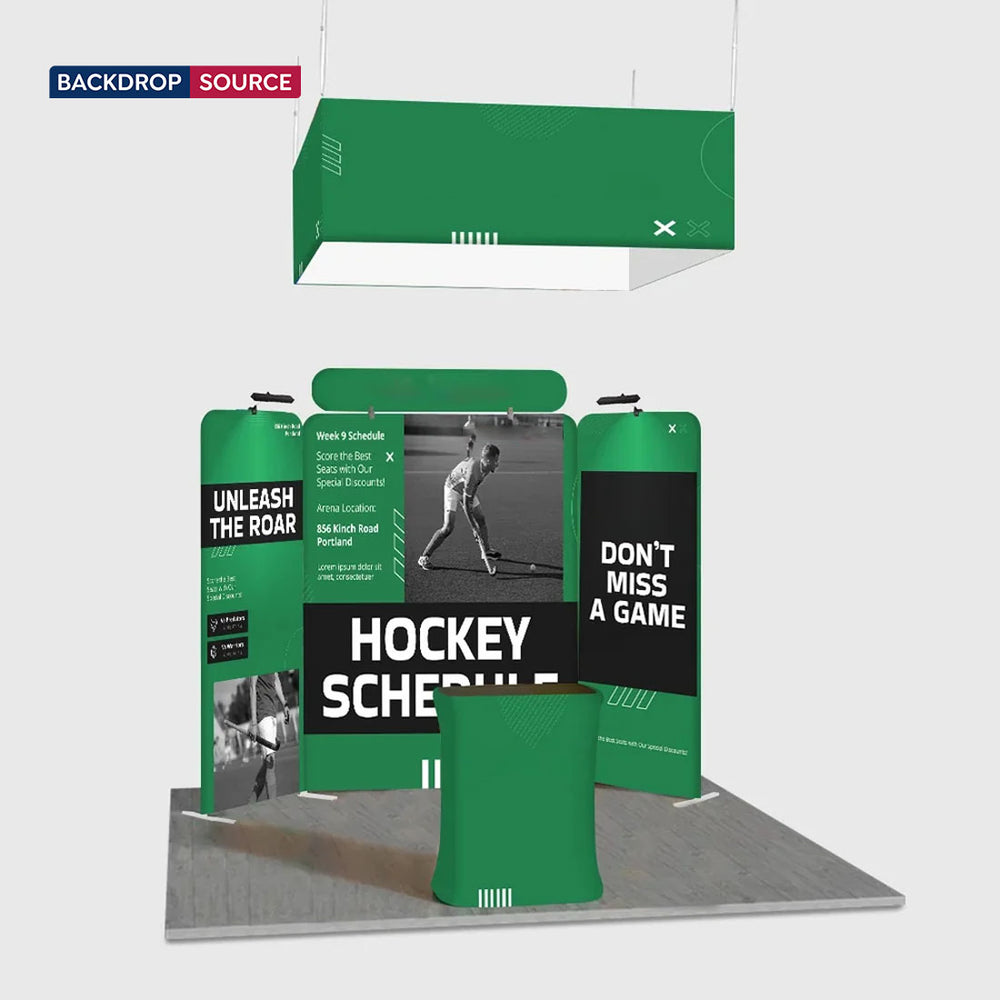 10x10 Magnetic Booth Kit with Hanging Banner & Counter