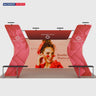 20x10 Booth Kit with 20ft Backwall, V-Shape Shelving & Sign