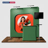 10x10 Inclined Wall Booth Kit with Counter & TV Mount
