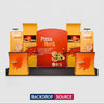 10x20 Booth Kit with Slanted Arches, Curved Walls & 2 Counters