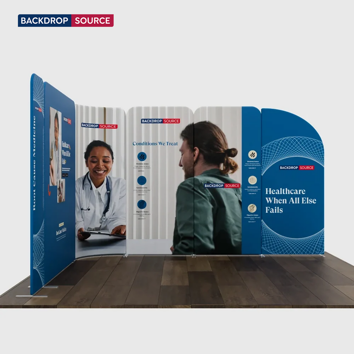 10x10 Magnetic Fabric Booth Wall with Modular Panels