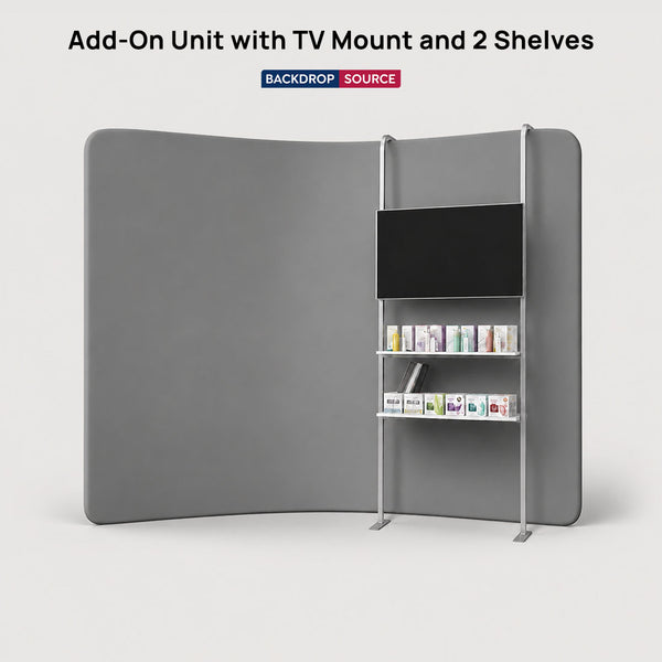 Modular Add-On Unit with TV Mount and 2 Shelves