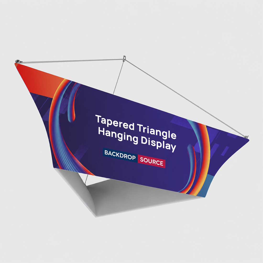 Présentoir suspendu triangulaire conique 