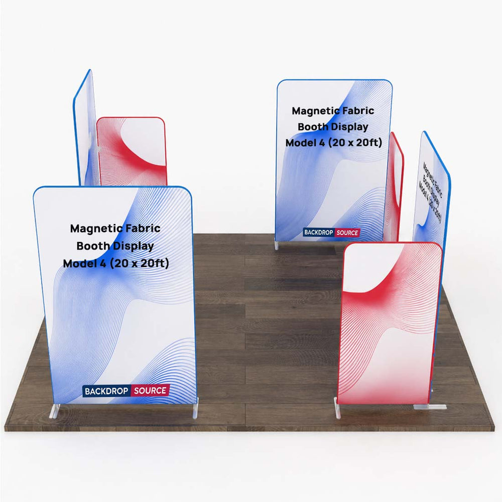 20x20 Magnetic Fabric Booth Wall with 8 Straight Panels