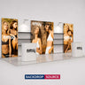 10x20 Triple Backlit SEG Booth Kit with Shelving & LED Counters