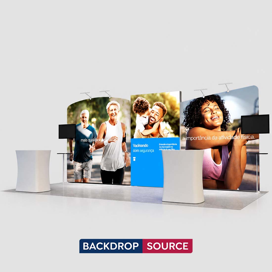 10x20 Curved C-Arch Booth Kit with 2 LED Counters