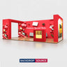 10x20 3D Media Wall Booth Kit with L-Shape Corner & Counter
