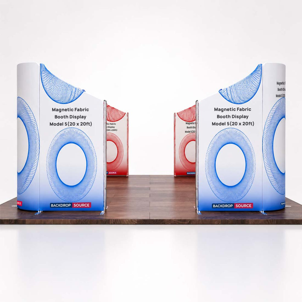 20x20 Magnetic Fabric Booth Wall with 20 Mixed Panels