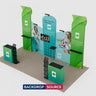 10x20 Booth Kit with Inclined Walls, 3D Shelf Stands & 2 Counters