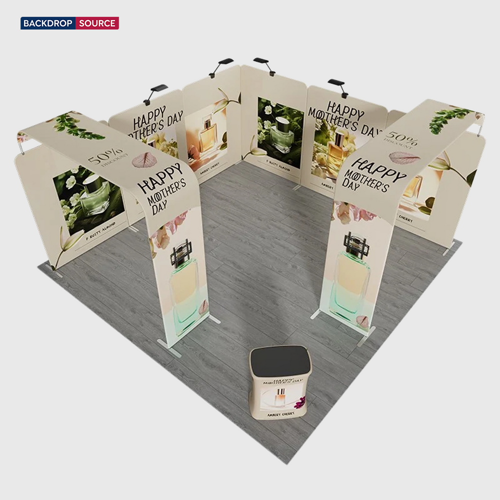 20x20 Magnetic Booth Kit with 2 TV Displays & Counter