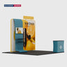 10x10 Booth Kit with Straight Wall, Waterfall TV Shelf & Counter