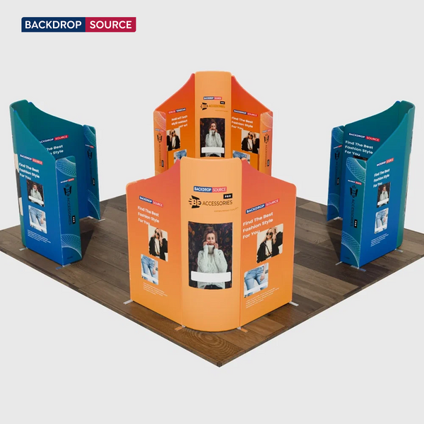 20x20 Magnetic Fabric Booth Wall with 20 Mixed Panels