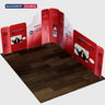 13x13 Magnetic Fabric Booth Wall with 9 Mixed Panels