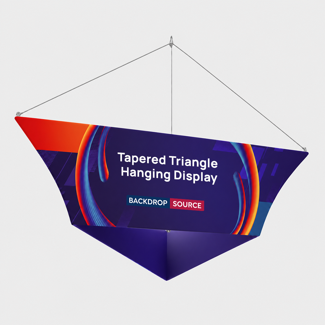 Présentoir suspendu triangulaire conique 