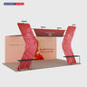 20x10 Booth Kit with 20ft Backwall, V-Shape Shelving & Sign