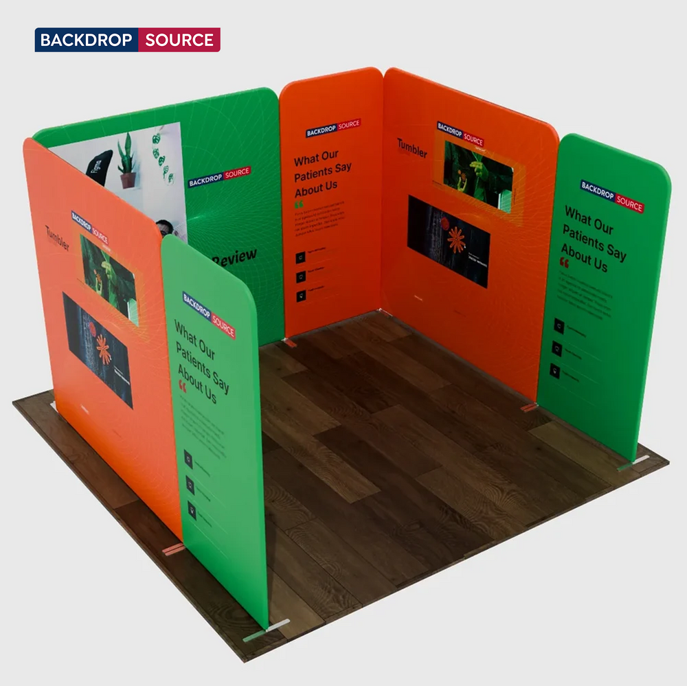 10x10 Magnetic Fabric Booth Wall with 6 Straight Panels