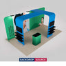10x20 Magnetic Booth Kit with 2 L-Shape TV Shelf Towers & Counter