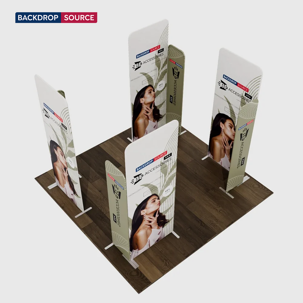 10x10 Magnetic Fabric Booth Wall with 8 Panels