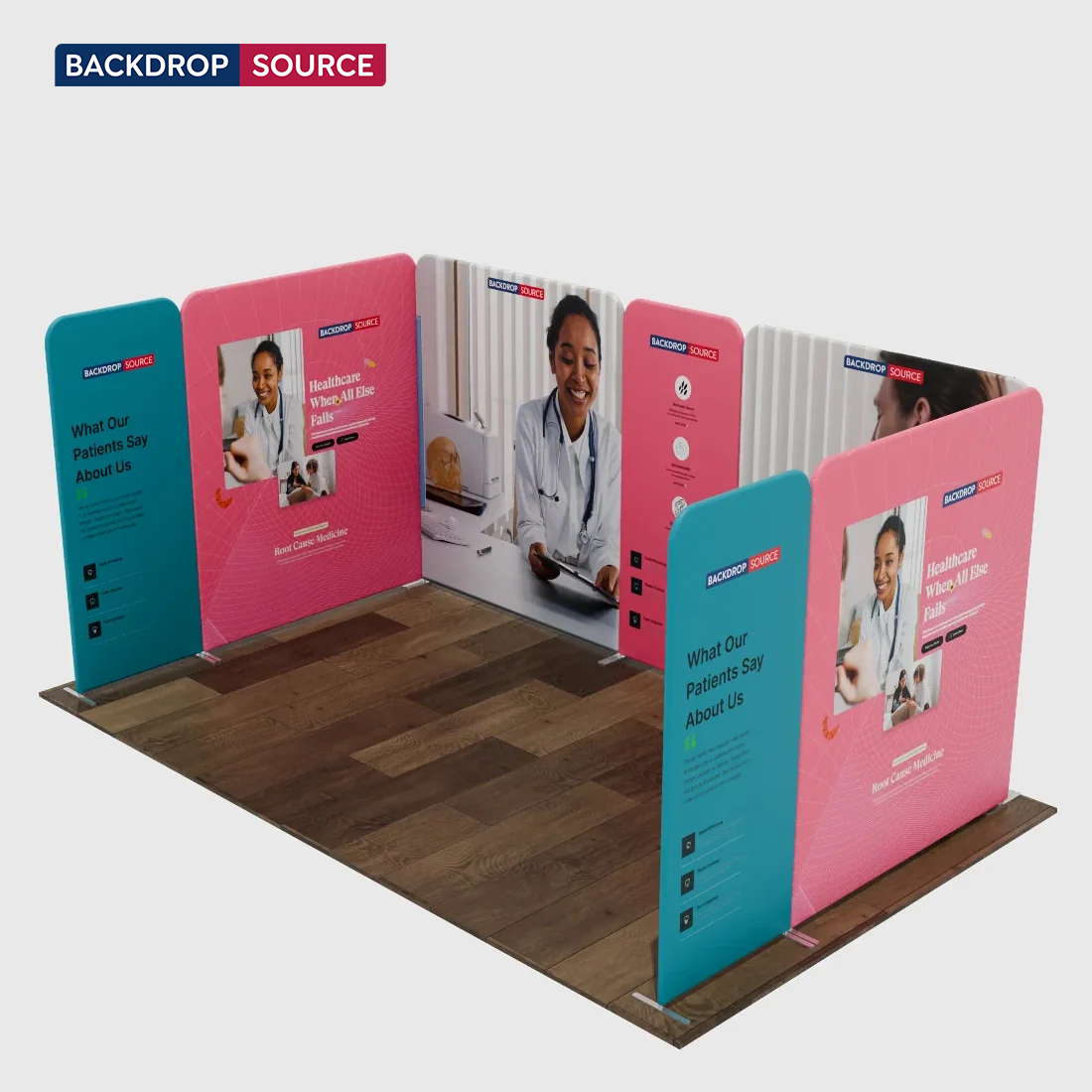 16.4x10 Magnetic Fabric Booth Wall with 7 Panels