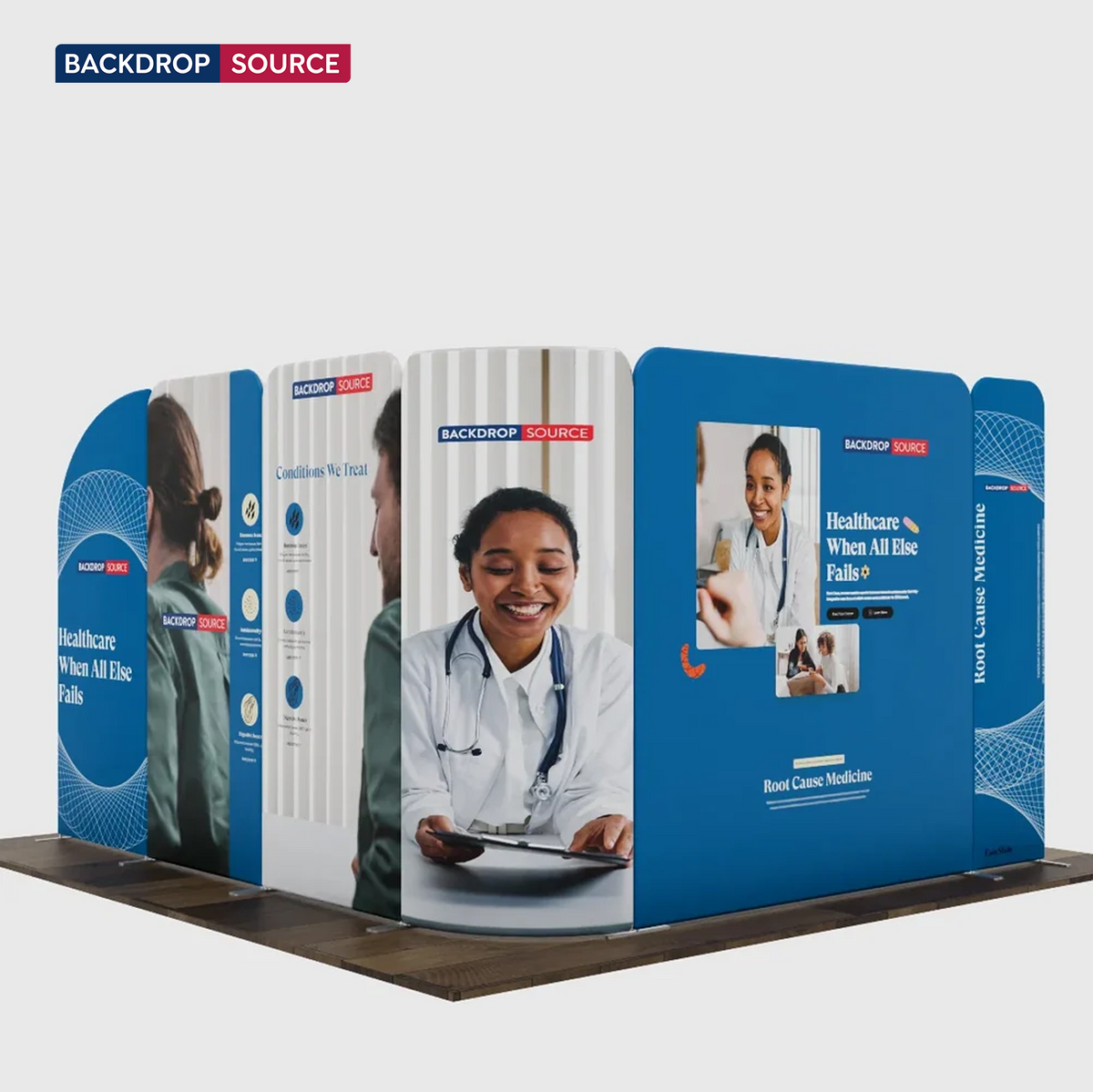 10x10 Magnetic Fabric Booth Wall with Modular Panels