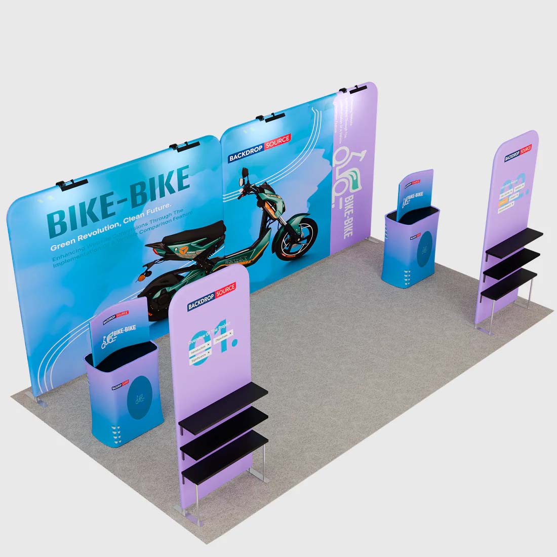 Portable Exhibit Display 10ft x 20ft - Model 14