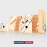 10x20 3D Trapezoid Wall Booth Kit with Shelving & 2 Counters