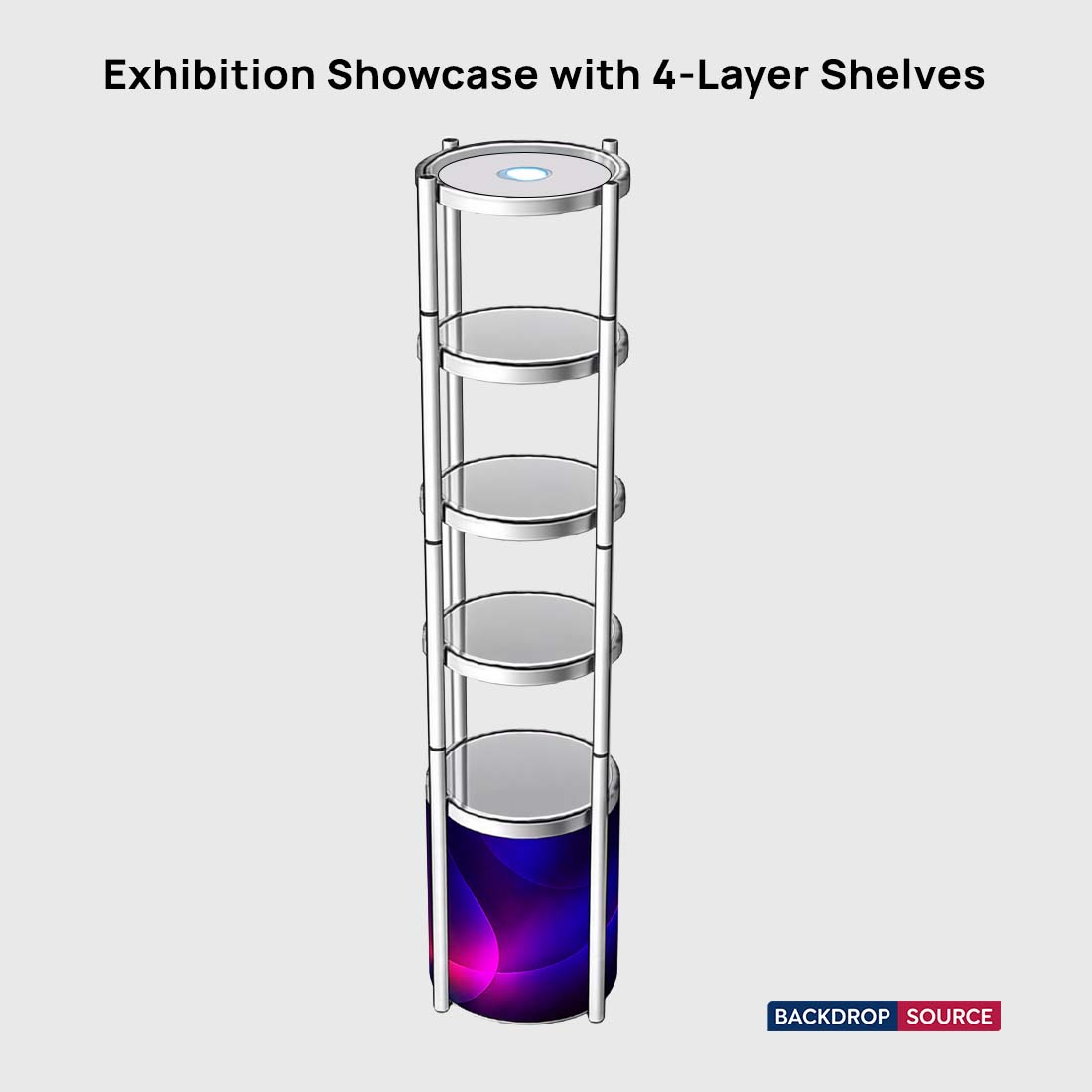 Exhibition Display Showcase with 5-Layer Shelves