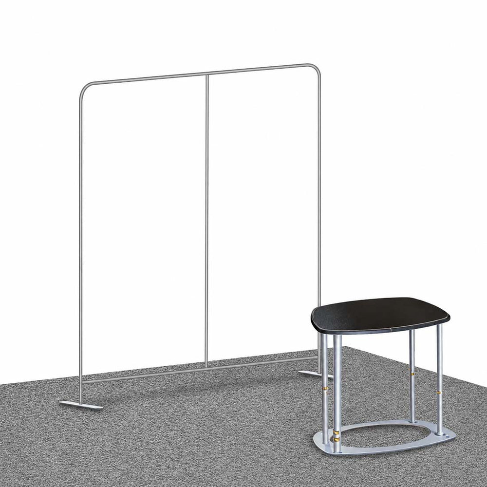 10x10 Inclined Wall Booth Kit with Counter & TV Mount