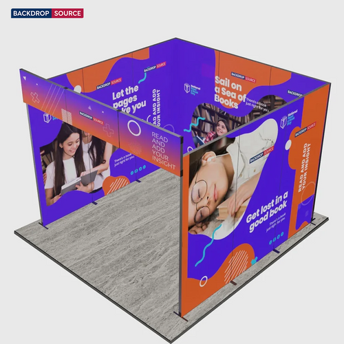 10ft Folding SEG Booth Kit with Sidewalls & Header Band