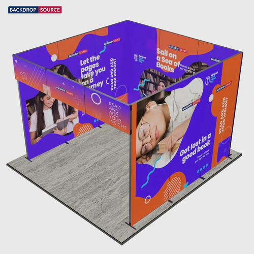 10ft Folding SEG Straight Backwall Display