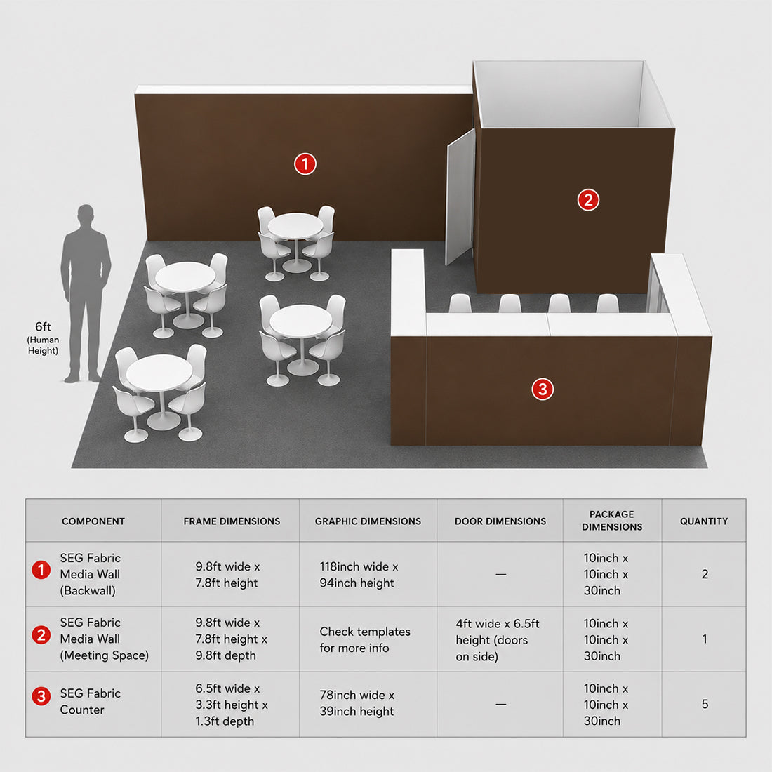 Modular Booth Kits 30ft x 20ft - Model 8