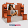 10x20 Booth Kit with 16ft Backwall, Curved TV Wall & 2 Counters