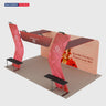 20x10 Booth Kit with 20ft Backwall, V-Shape Shelving & Sign