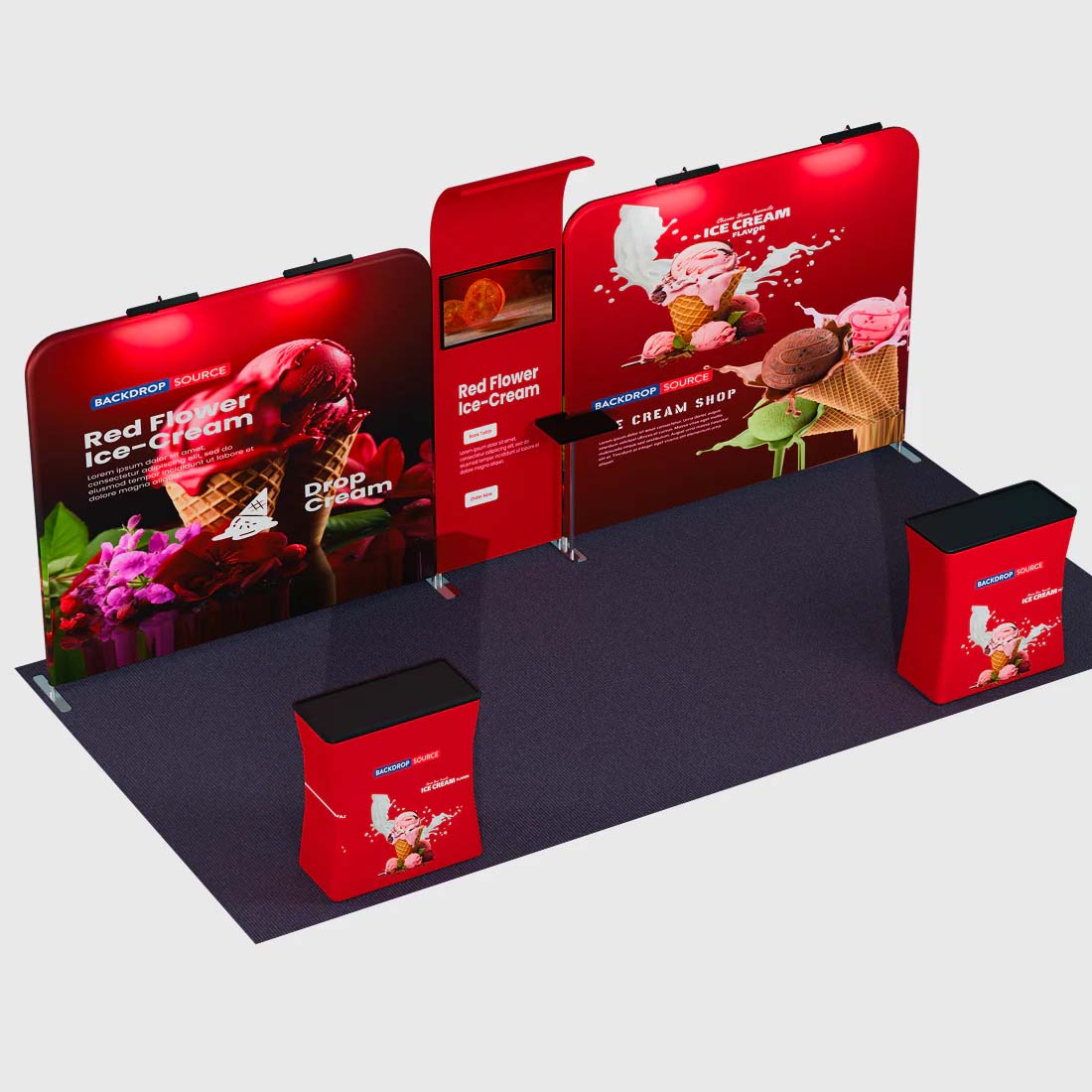 Présentoir portable 3 m x 6 m - Modèle 12 